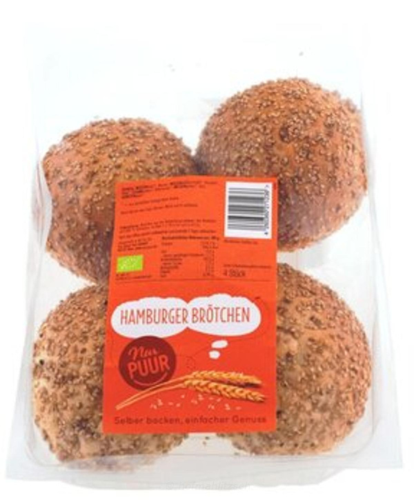 Produktfoto zu Hamburger Brötchen - Burger Buns 4 Stück