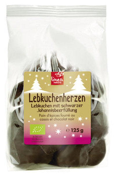 Produktfoto zu Lebkuchenherzen gefüllt mit schwarzer Johannisbeere