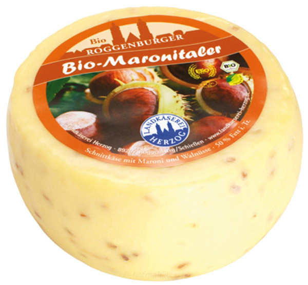 Produktfoto zu Roggenburger Walnusskäse - mild bis pikanter Geschmak mit Walnüssen