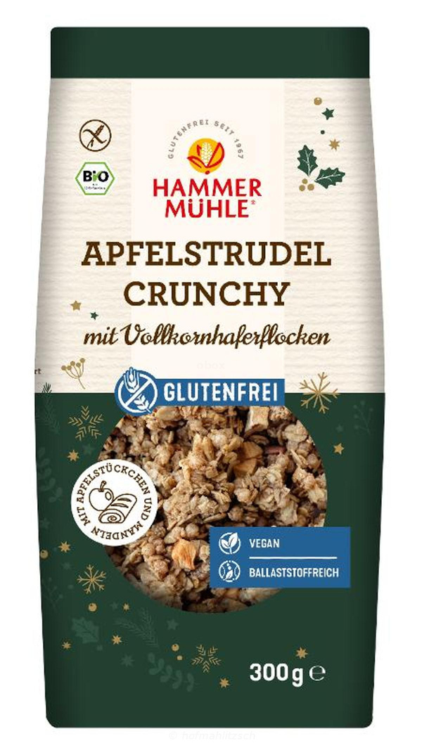 Produktfoto zu Apfelstrudel Crunchy - glutenfreies Müsli