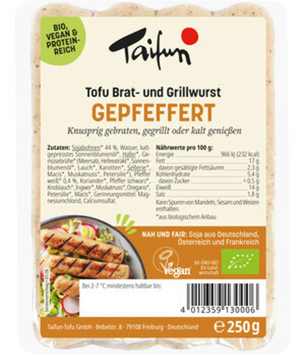 Produktfoto zu Tofu Brat- u. Grillwurst - gepfeffert