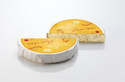 Produktfoto zu Frühlingsbrie - Bunte Schote - rahmiger Käse mit frischem Geschmack