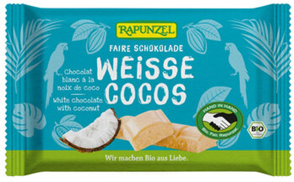 Produktfoto zu Weiße Schokolade mit Kokosstückchen