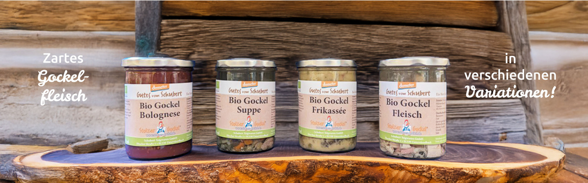 Regionale Bio-Gockelfleischprodukte von Hof Mahlitzsch