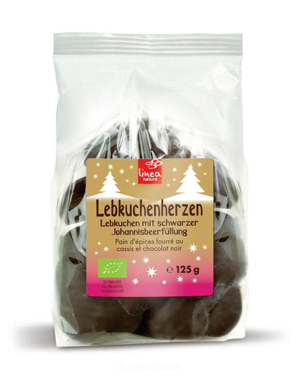 Produktfoto zu Lebkuchenherzen gefüllt mit schwarzer Johannisbeere
