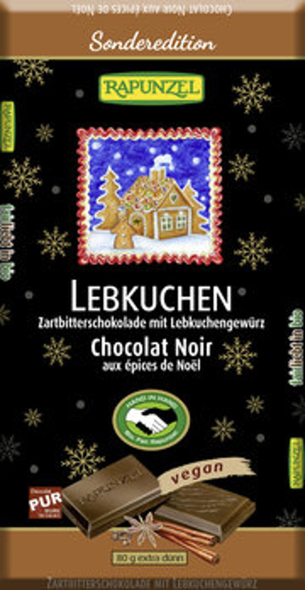 Produktfoto zu Zartbitterschokolade mit Lebkuchengewürz