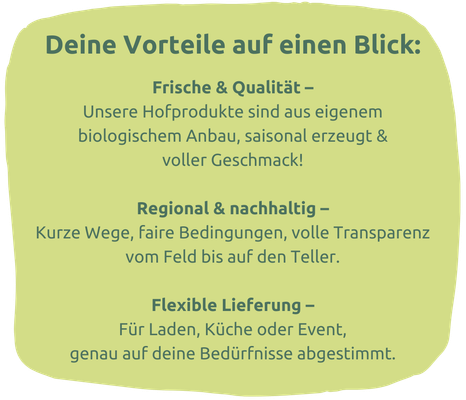 KI generiert: Vorteile biologischer Produkte: Frische, Regionalität und flexible Lieferung.