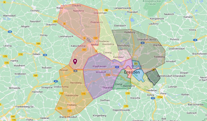 Liefergebietskarte Mahlitzscher Ökokiste