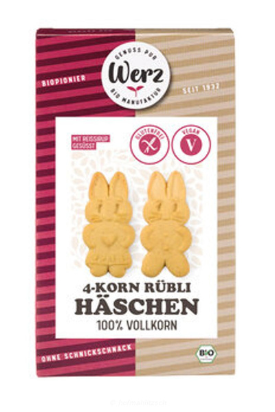 Produktfoto zu 4-Korn-Rübli-Häschen glutenfrei
