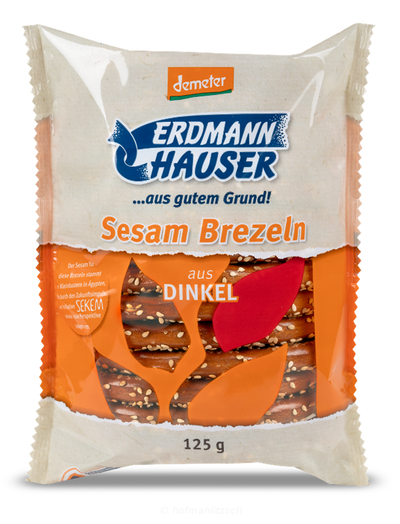 Produktfoto zu Dinkelbrezel mit Sesam