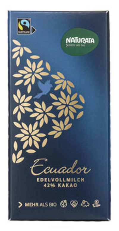 Produktfoto zu Edel-Vollmilch Schokolade Ecuador 42%