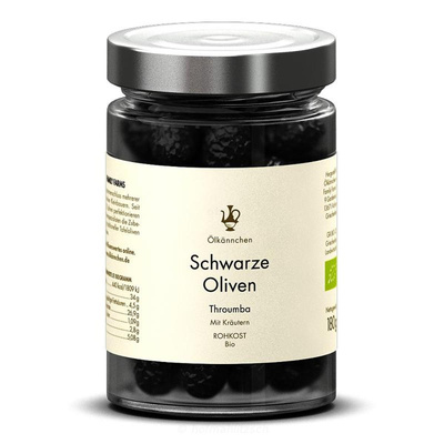 Produktfoto zu Schwarze Oliven Thrumpa - leicht geölt