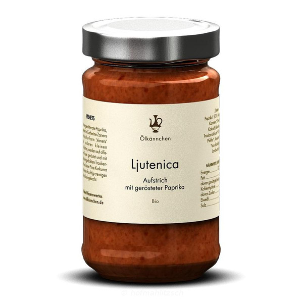 Produktfoto zu Ljutenica mit gerösteter Paprika handgemachte Gemüsecreme als Beilage oder aufs Brot