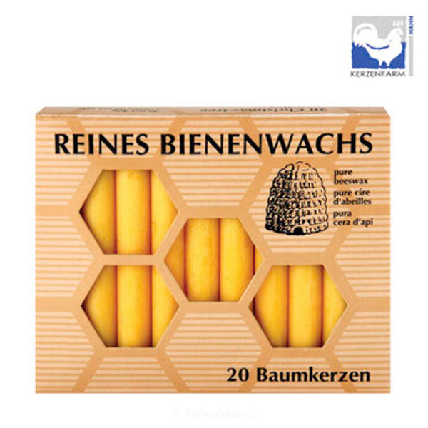 Produktfoto zu Bienenwachs-Baumkerzen 20 Stück