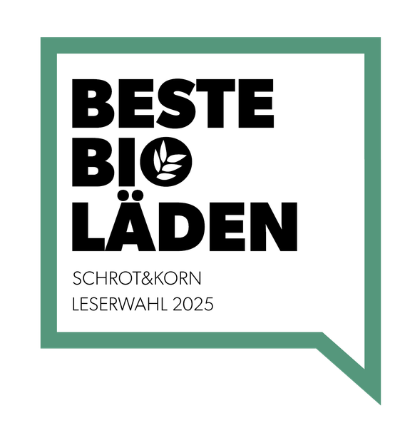 Logo der Leserwahl "Beste Bio-Läden" 2025 von Schrot&Korn.