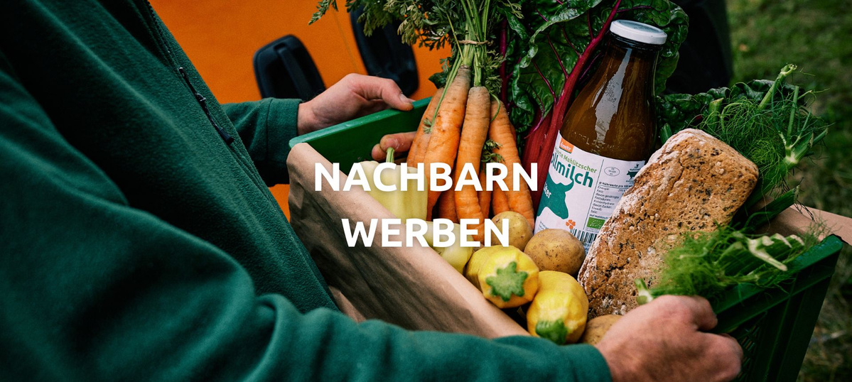 Auch deine Nachbarn haben die Möglichkeit, die bunte Mahlitzscher Ökokiste von unserem Fahrer geliefert zu bekommen.