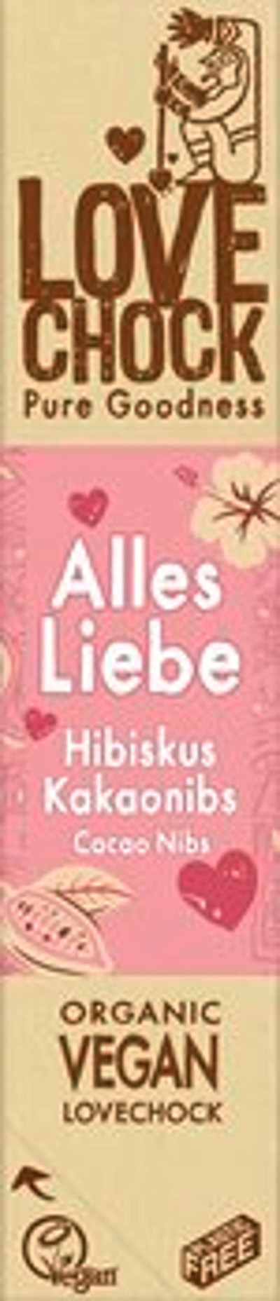 Produktfoto zu Alles Liebe - Schokoriegel mit Hibiskus & Kakaonibs