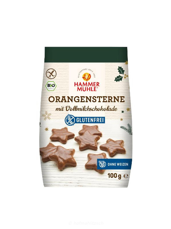 Produktfoto zu Orangensterne in Vollmilchscholade