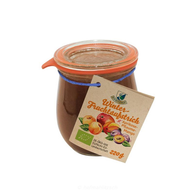Produktfoto zu Winterliebe Fruchtaufstrich Aprikose-Mango-Pflaume