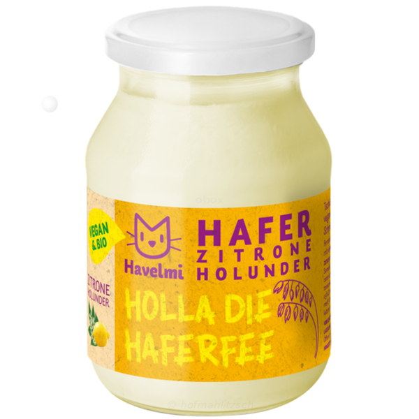 Produktfoto zu Joghurtalternative Hafer Holunder-Zitrone - Holla die Haferfee