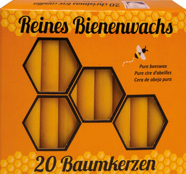 Produktfoto zu Bienenwachs-Baumkerzen 20 Stück