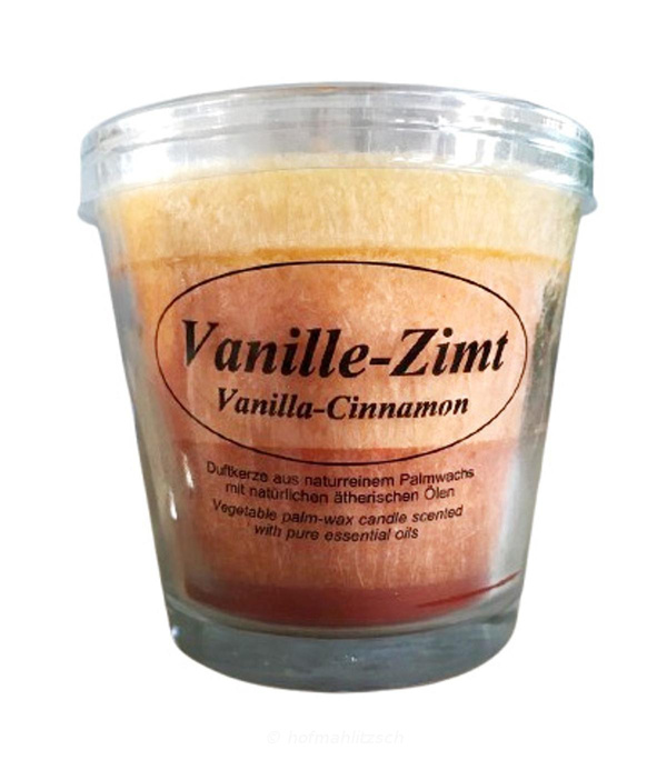 Produktfoto zu Stearinkerze Vanille-Zimt im Glas