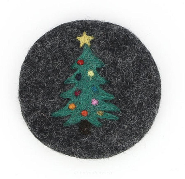 Produktfoto zu Filzuntersetzer antrhrazit mit Tannenbaum
