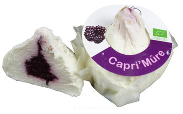Produktfoto zu Capri`Brombeere - Ziegenfrischkäse mit Brombeerkonfitüre
