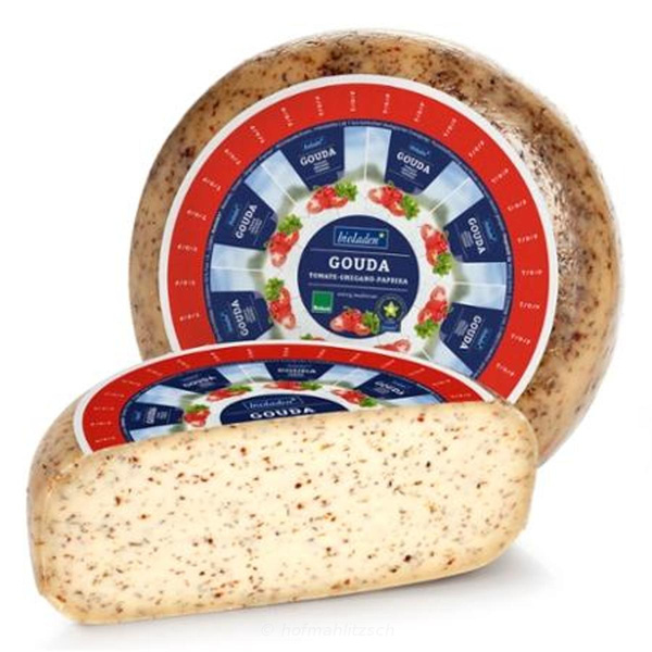 Produktfoto zu Gouda Tomate Oregano Paprika - vollmundig, cremig mit würzig-mediterraner Note
