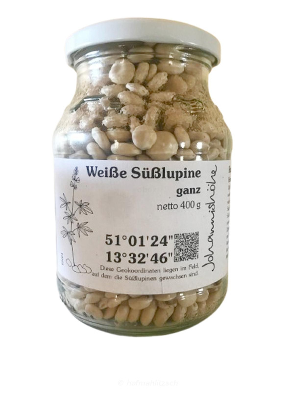 Produktfoto zu Weiße Süßlupine ganz, im Pfandglas