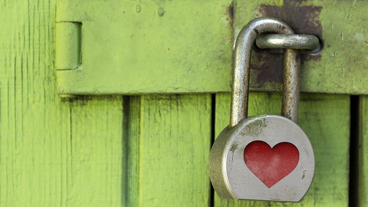 Vorhängeschloss mit Herz 