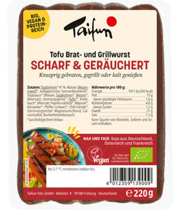 Produktfoto zu Tofu Brat- & Grillwurst scharf & geräuchert