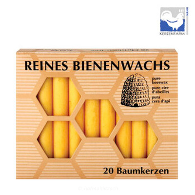 Produktfoto zu Bienenwachs-Baumkerzen 20 Stück